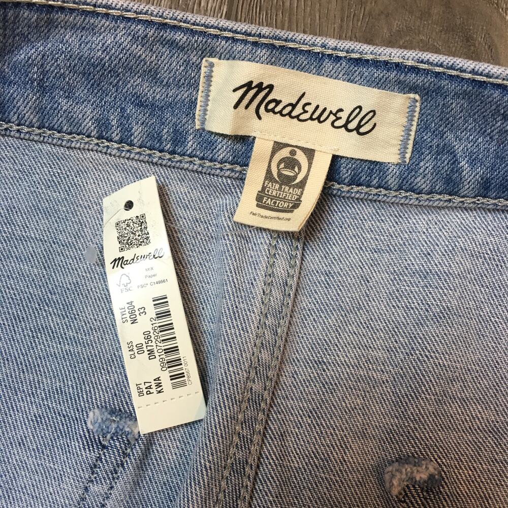 NWT Madewell Emmett Wide-Leg Light Blue Jeans W 33 - Picture 5 of 11